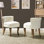 Chaise d'appoint moderne en velours capitonné avec pieds en bois massif