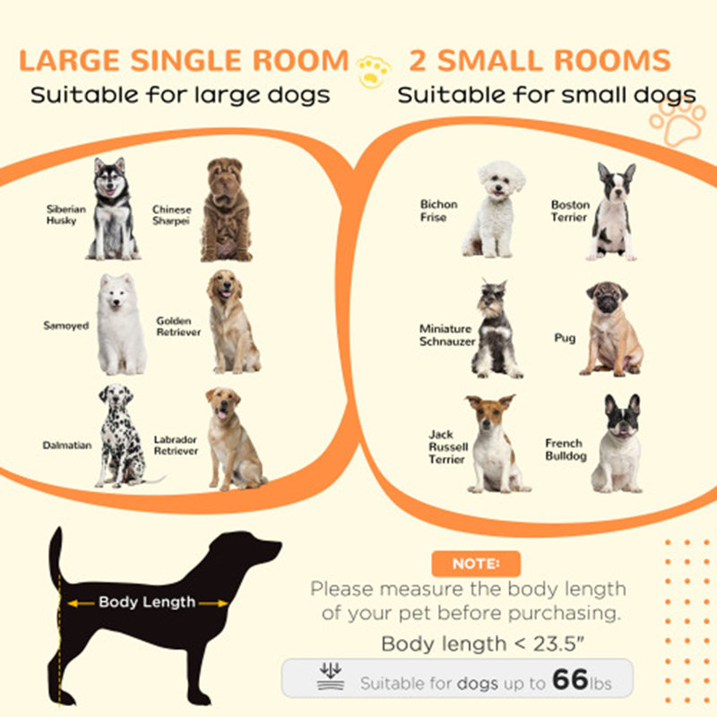Mobilier de cage pour chien avec cloison, Gris