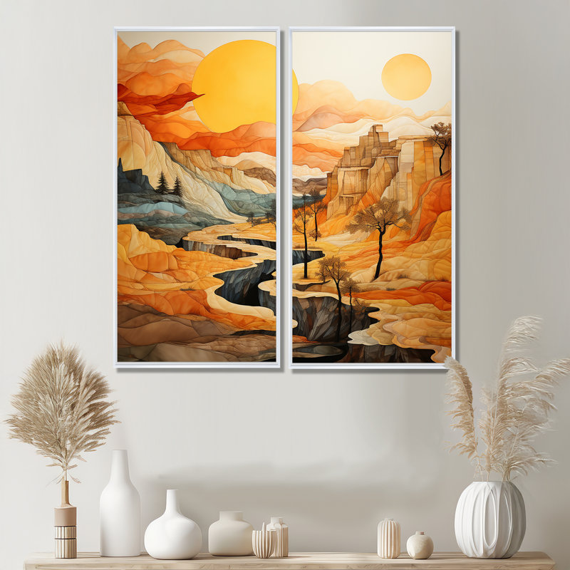 Marylan - Landscapes Canyon Wall Art, 20" H x 24" W, Floater Framed Print, White