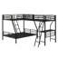 Lit superposé en métal avec lit mezzanine attaché et bureau