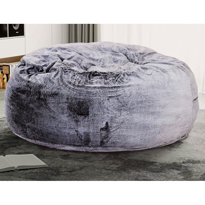 Fauteuil à billes classique en fausse fourrure à mémoire de forme de 5 pi, fauteuil de salon, fauteuil à billes doux et confortable