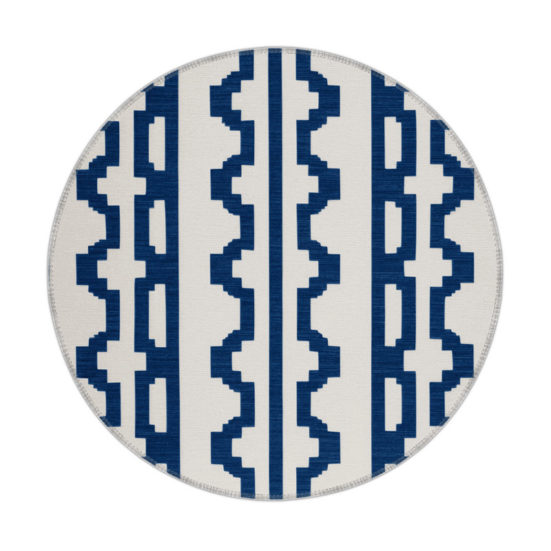 Tapis gris intérieur et extérieur Trellis, Rond 5 pi