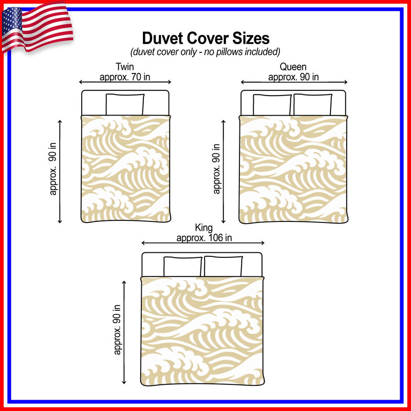 Housses de couette beige Ocean Waves, Twin