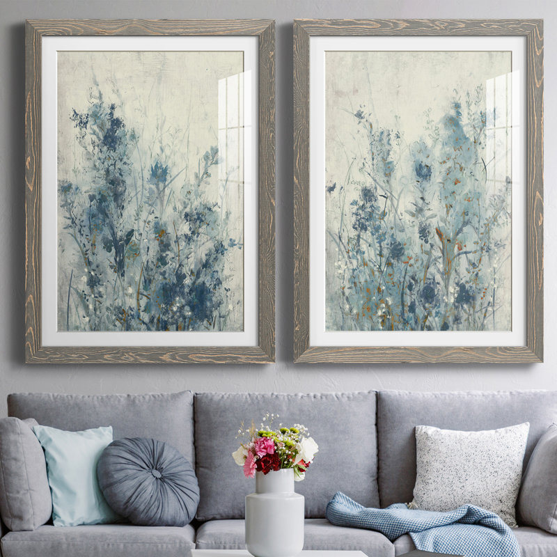 Encadré mat de qualité supérieure AU CH Blue Spring I - prêt à être accroché, Encadré gris, H 20 po x l 34 po x P 1,5 po