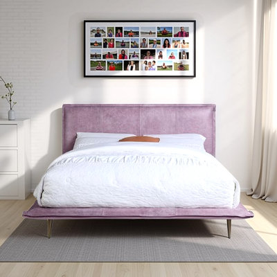 Leather Metal Platform Bed