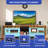 Catey LED Rectangular TV Stand with Tempered Glass Shelves and Power Outlet for TVs up to 60"