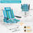 5-Position Reclining Beach Chair For Adults, 350 Lbs Capacity, Folding Portable With Cooler Bag & Backpack Straps-185562188