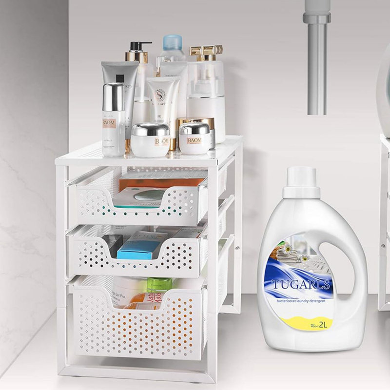 3-Tier Under Sink Cabinet Organizer with Sliding Storage Drawer