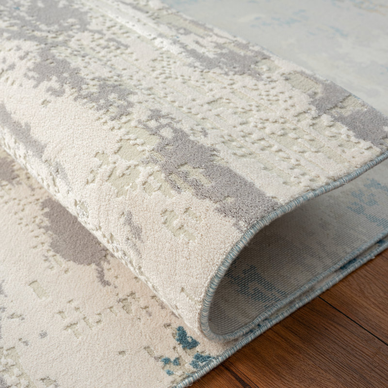 Abstract Area Rug in Gray, Rectangle 8'6" x 11'6"