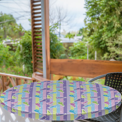 East Urban Home Retro Fitted Round Tablecloth Diameter Multicolor