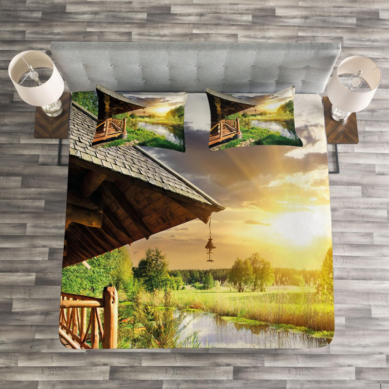 Nature Eclectic Polyester Coverlet, Queen Coverlet + 2 Shams