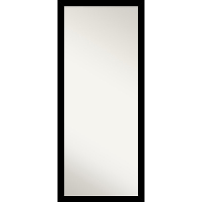 Solid Wood Rectangle Mirror, Black, 63.25" H x 27.25" W