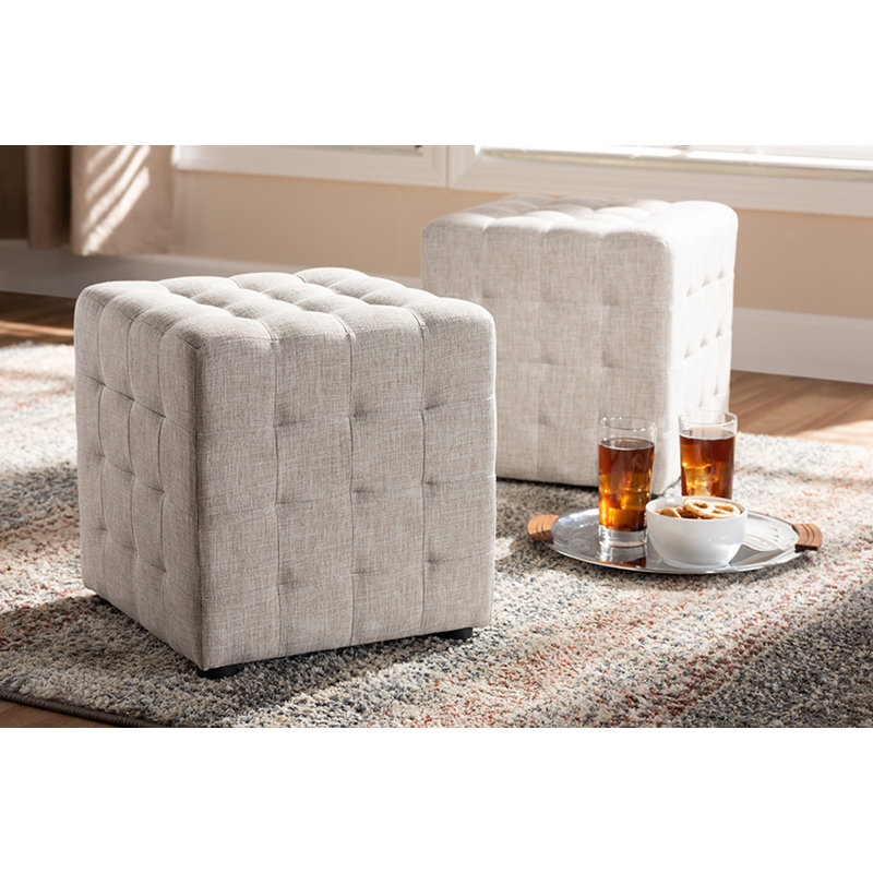 Repose-pieds cubique 14 po Burna, Beige
