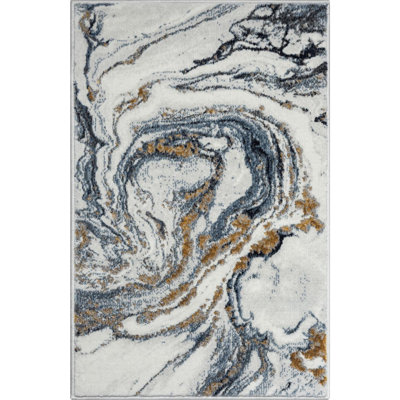 Gangleri Blue Gold Marble Area Rug