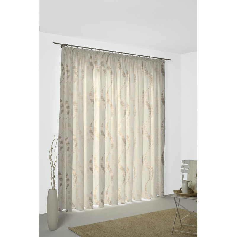 Pearson Pencil Pleat, Single Curtain, opaque, Beige, 132cm Width x 220cm Drop