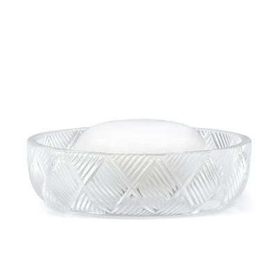 Basketweave Glass Soap Dish