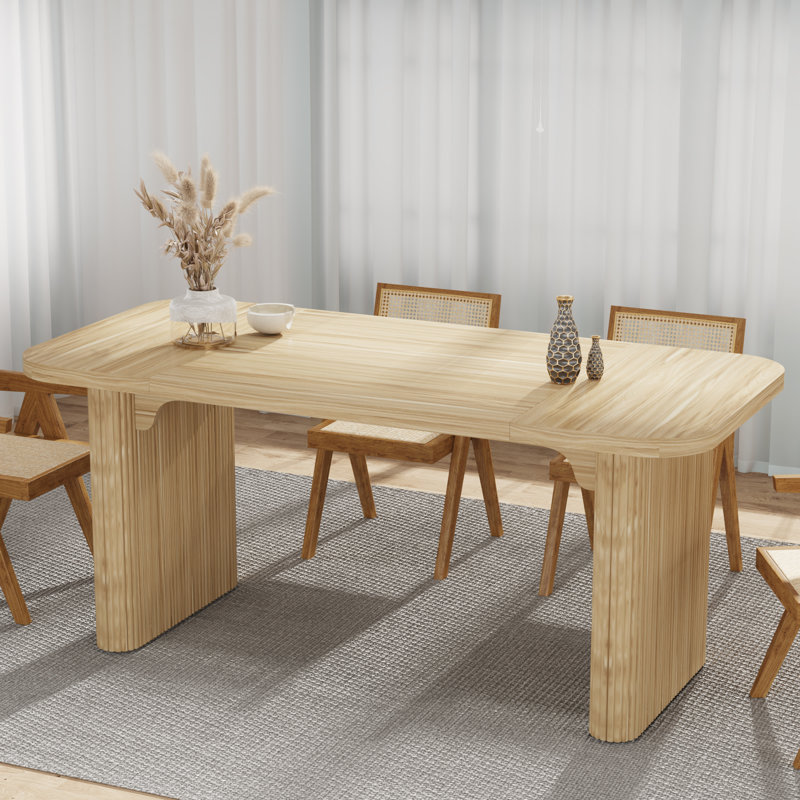 Johen 62.99'' L x 31.5'' W Rectangular Dining Table with Engineered Wood Tabletop, Oak