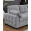 Canapé modulaire en L capitonné à dossier moyen en L gris avec dossier escamotable et rangement moyen, deux coussins décoratifs pour un siège chaleureux, profondeur 32,67 po, largeur 119,3 po-1831375986