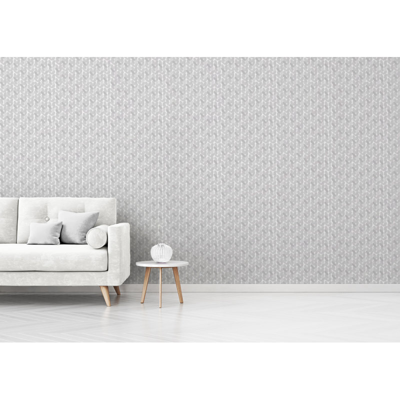Panneau de papier peint adhésif Hecuba, L 4 po x l 24 po, Gris