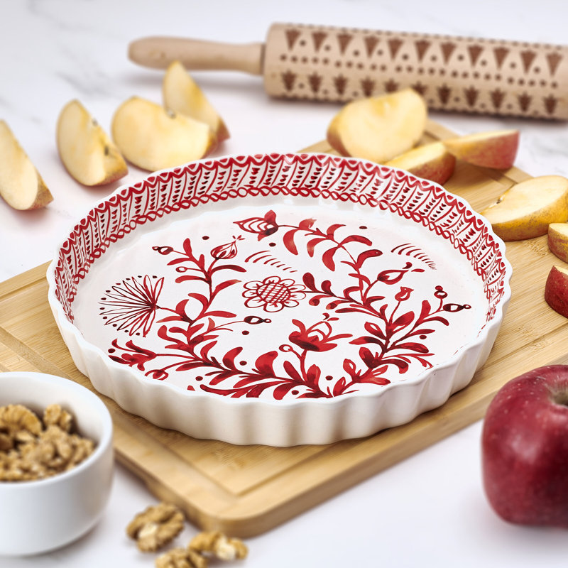Fitz and Floyd Sicily Red Pie Plate