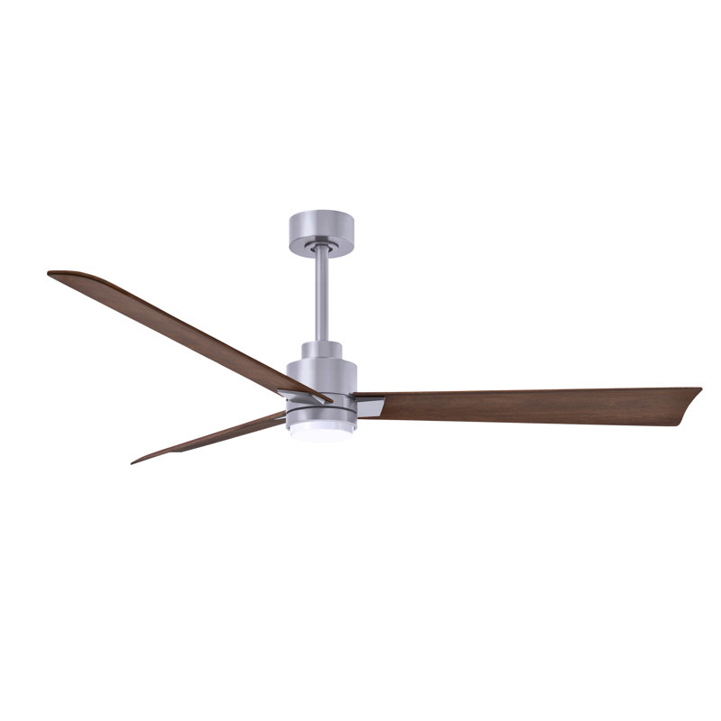 Alessandra Ceiling Fan, Walnut, Brushed Nickel, 56"