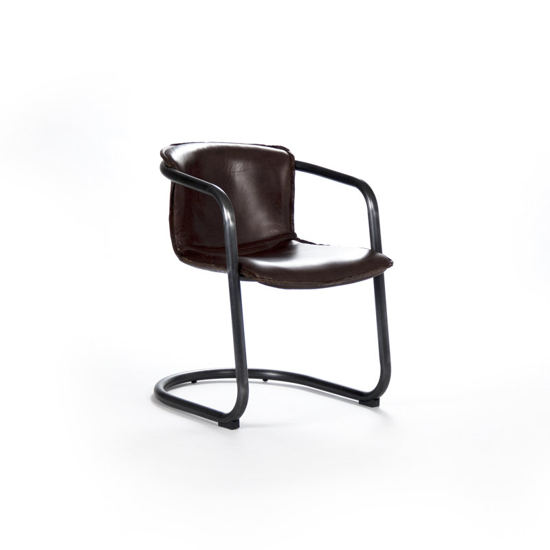 Kye 17'' H Genuine Leather Upholstered Armchair