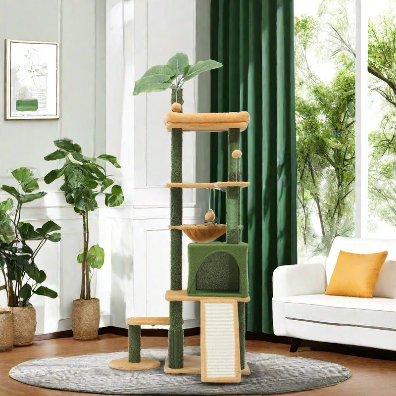 Cat Tree With Leaves For Indoor Cats