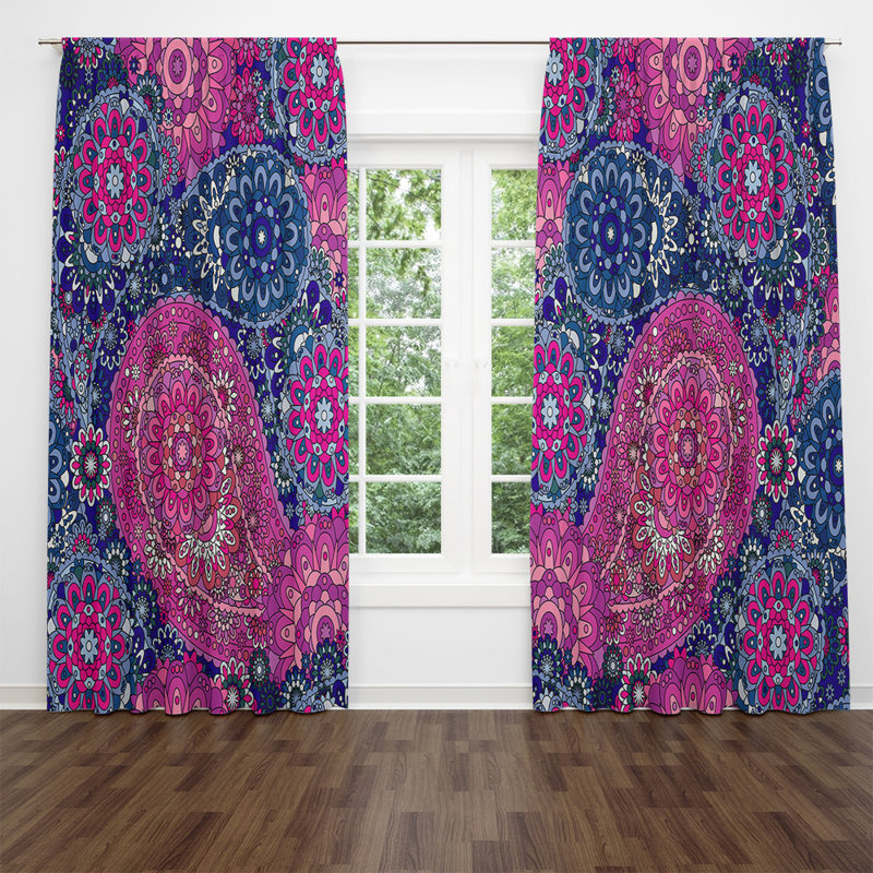 Rideaux rose Steampunk, L 20 po x L 82 po