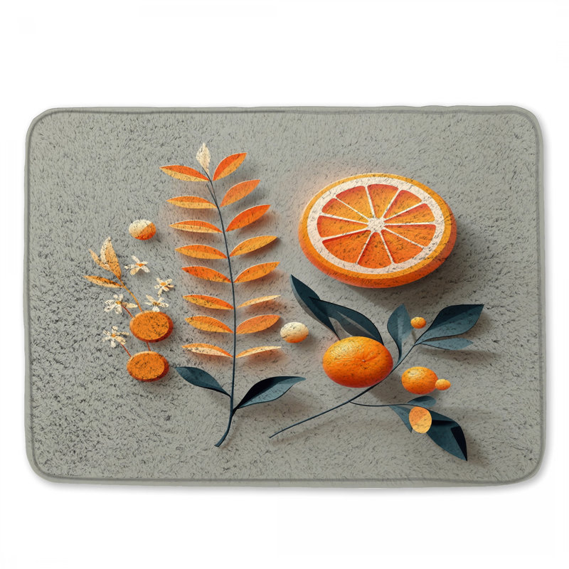 Tapis de bain orange, L 24 po x L 17 po