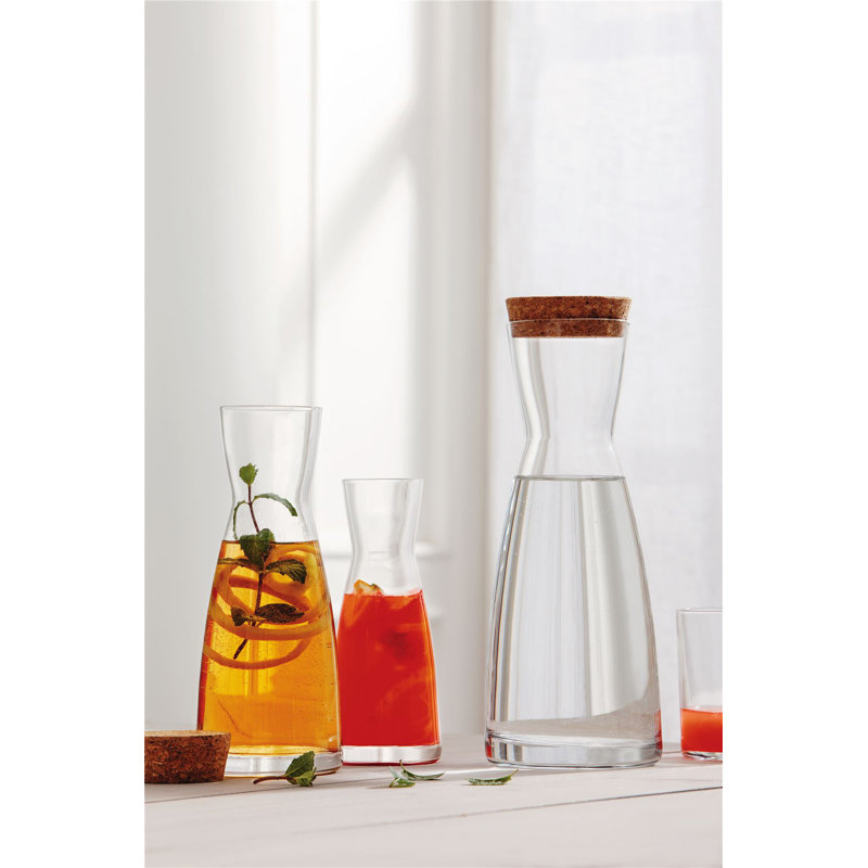 Ypsilon Glass Carafe With Cork Lid - 1.1 Litre