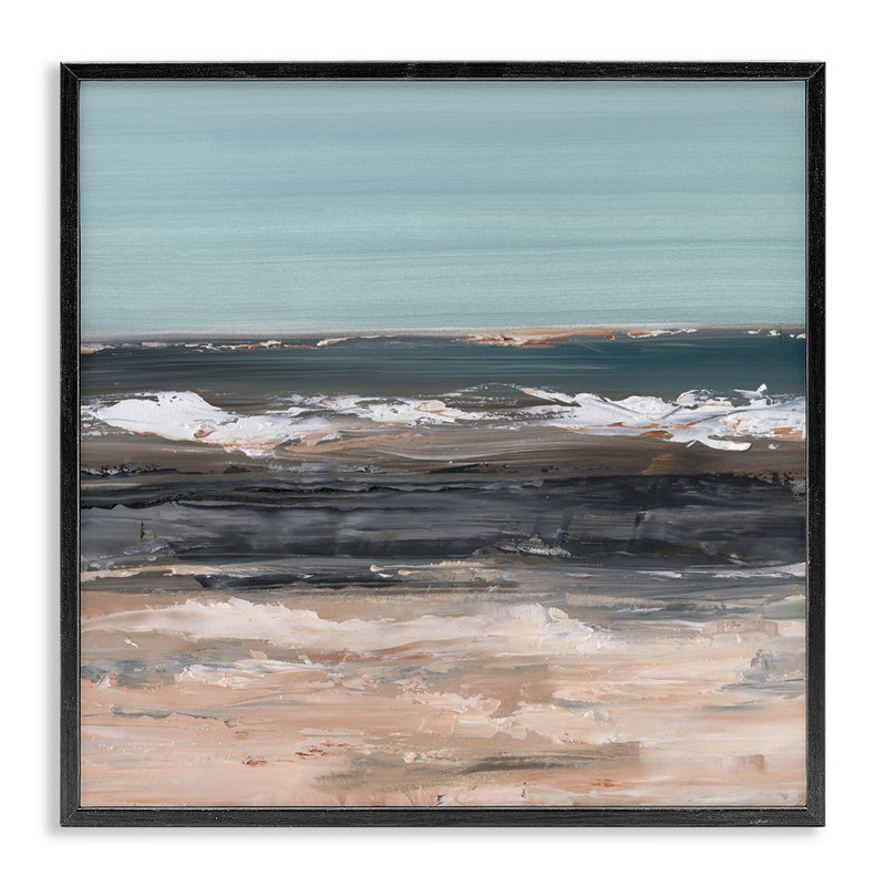 «Gloomy Traditional Beach», estampe numérique encadrée par Ethan Harper, Giclée encadrée noir minuit, H 12 po x l 12 po