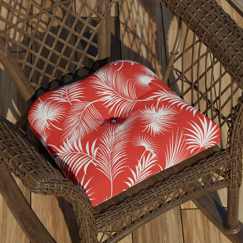 Outdoor 5'' Dining Chair Seat Cushion, Coral Polyester