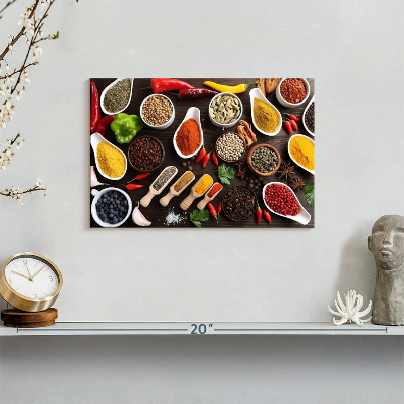 Yarlin Table Of Herbs And Spices, 8" H x 12" W
