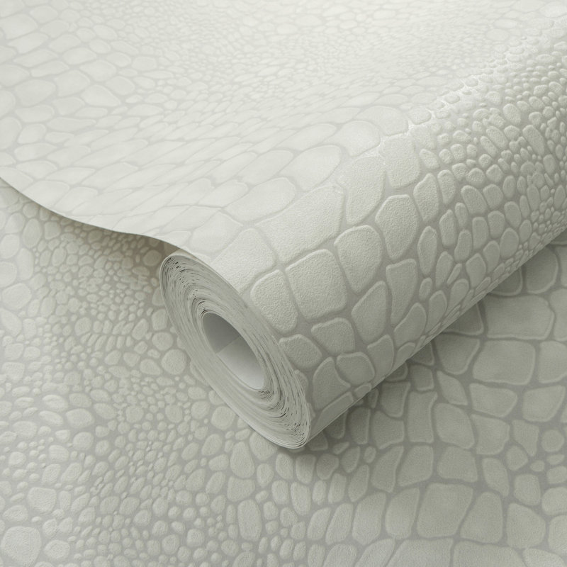 Papier peint peau de crocodile Scala, Cream