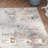 Abstract Non-Slip Machine Washable Taupe Area Rug-486739537