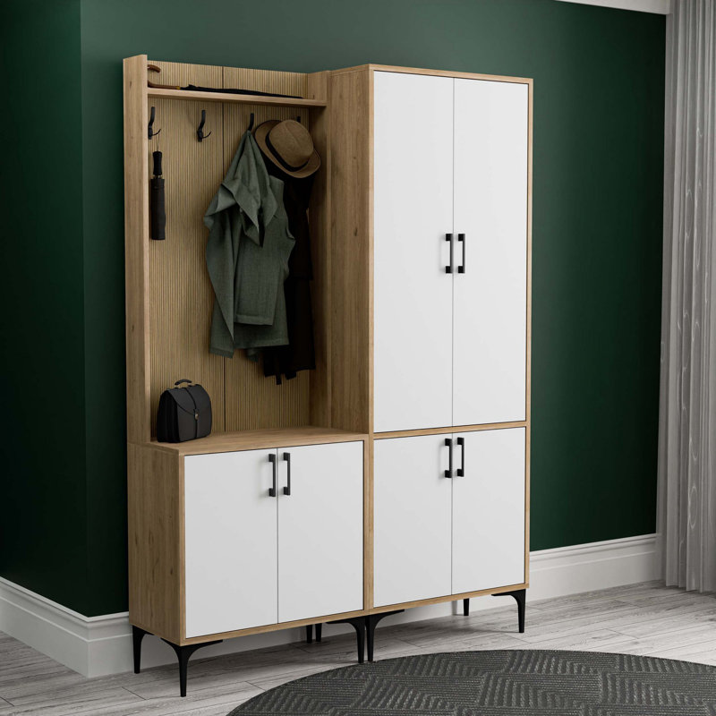 Covedale 70 cm W Hall Tree, White/Oak