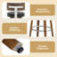 360° Swivel Upholstered Bar Stools - Walnut Wood Counter Chairs Load 150Kg-118151905