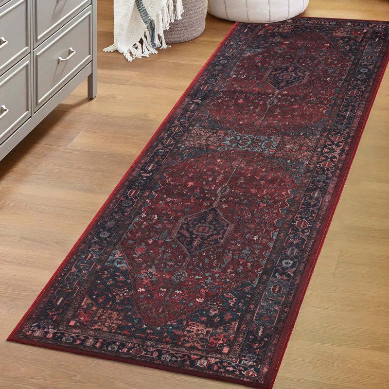 Tapis d'intérieur lavable à la machine Abhisek, Tapis de couloir 2 pi 7 po x 8 pi