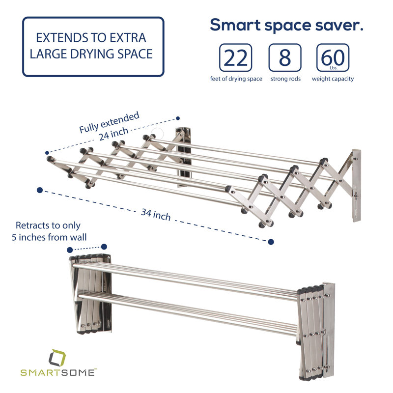 Stainless Steel Wall-Mounted Expandable Drying Rack