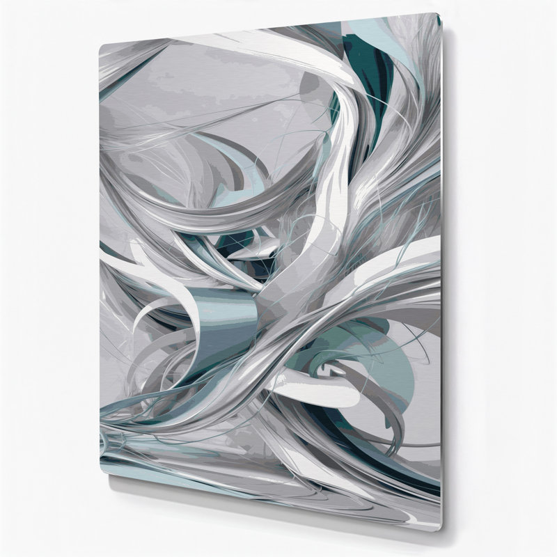 Art numérique gris Abstraction numérique 46, H 20 po x l 16 po