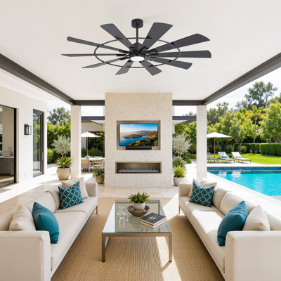 Grand ventilateur de plafond 72 pouces avec lumière et télécommande, ventilateur de plafond intérieur moderne à 10 pales, moteur CC réversible silencieux, ventilateur à 3 vitesses à DEL pour le salon et la salle à manger
