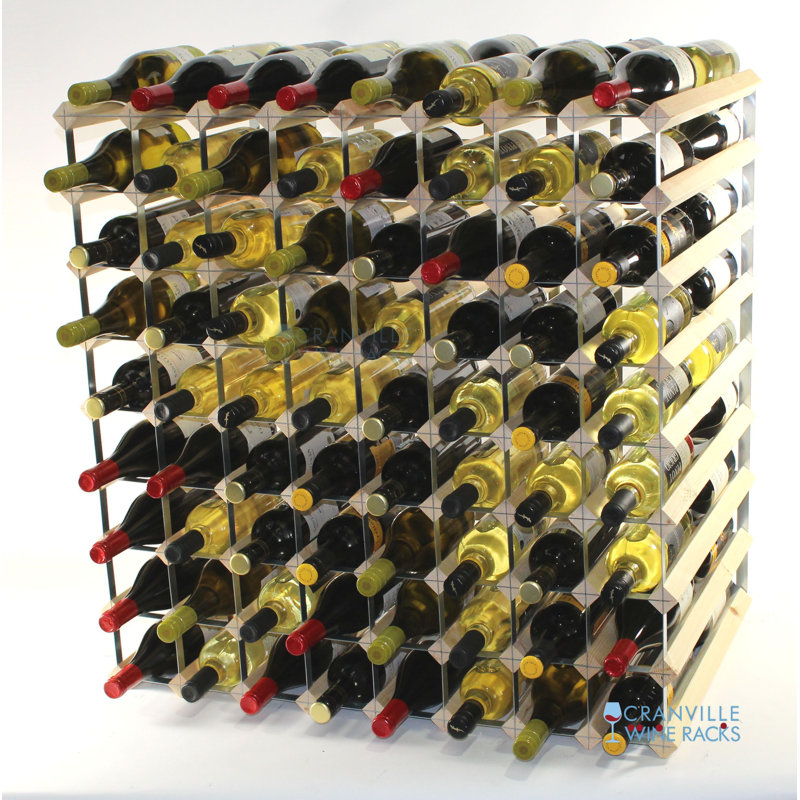 144 Bottle Floor Wine Bottle Rack, Natural Pine