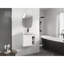 Meuble-lavabo compact compact blanc brillant et évier, conception moderne peu encombrante