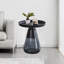 Smoke Glass Base With Black Painting Top Side Table-4934933