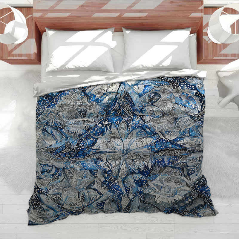 Leaf Motif Bedding Botanical Comforter Mid Century Modern, Twin Comforter