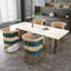 Ensemble de 2 chaises de salle à manger modernes, structure en fer plaqué or, coussin rembourré en polyuréthane, chaises d'appoint ergonomiques à dossier incurvé pour la salle à manger de cuisine