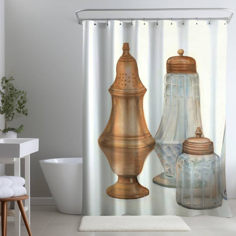 Shower Curtain SL23 – Polyester Shower Curtain, Dye Sublimation Print, 71" W × 74" L