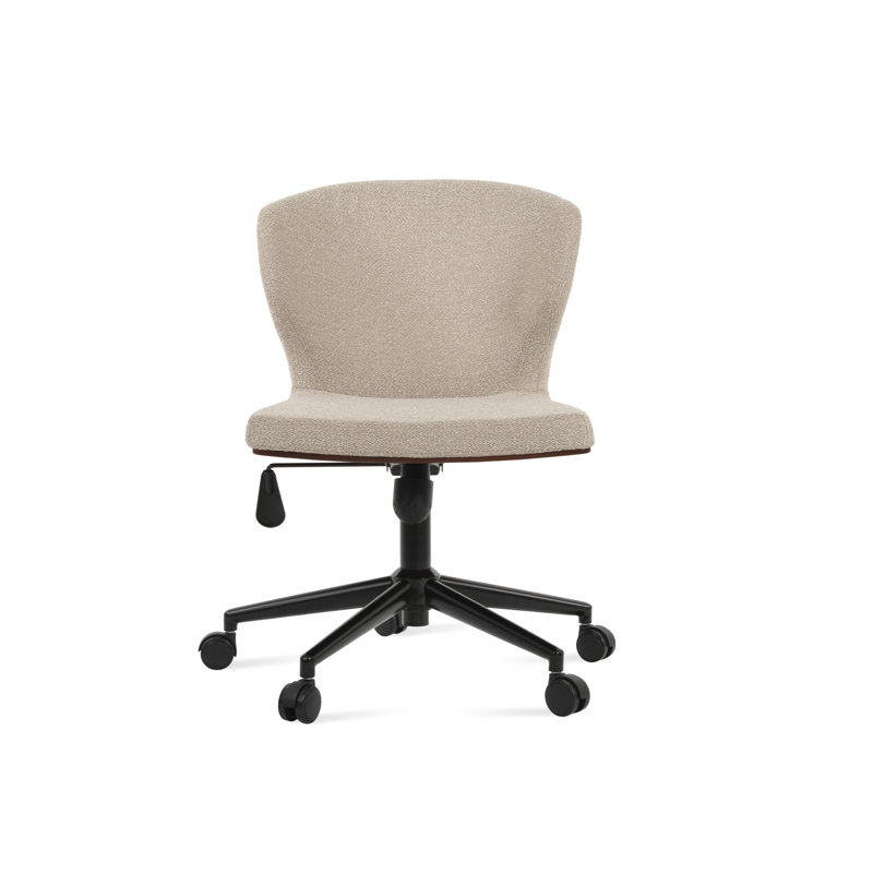 Chaise de bureau Amed Plus, Cerisier, Velours, Doré