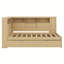 Lit de jour en bois avec tablettes de rangement, USB et lit gigogne-985278665