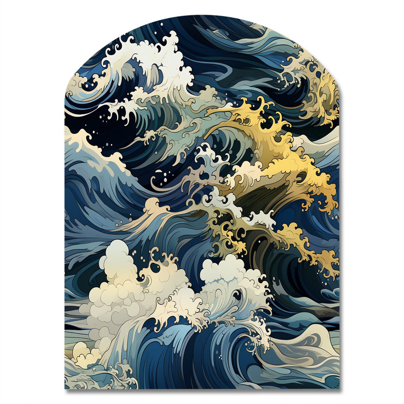«Piercy - Coastal Arch», art mural en métal bleu sarcelle, H 34 po x l 25 po